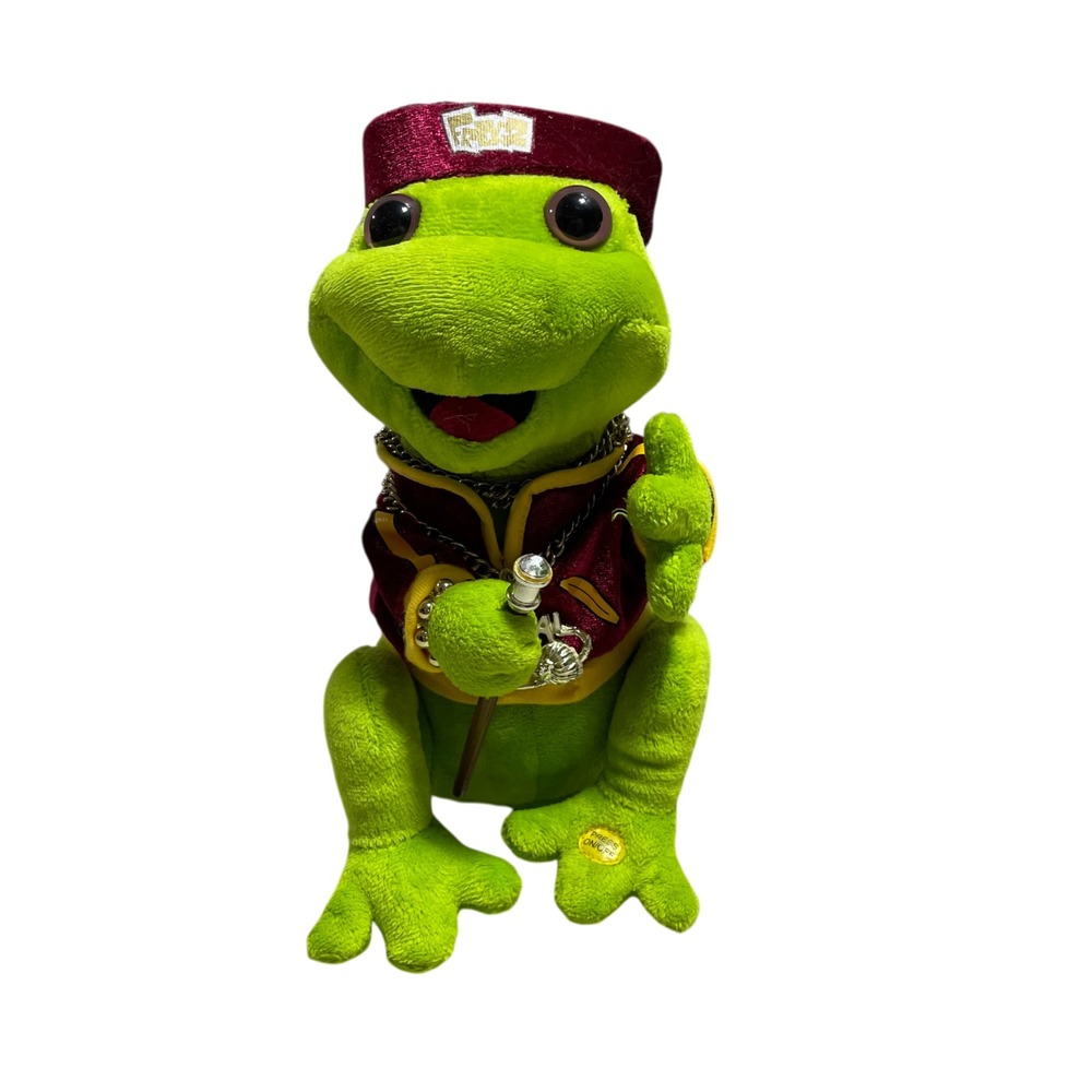 Gemmy Ride Wit Me Frogz Animated Plush 2005 Works Green Frog Hip Hop Y2K Toy